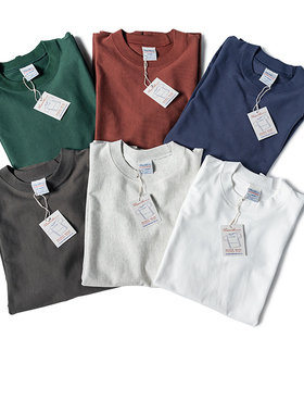 瑕疵B品 横纹重磅纯色短袖T恤  肩膀不破缝