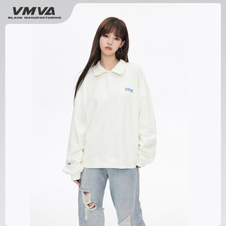 vmva logo印花长袖美式学院风polo衫