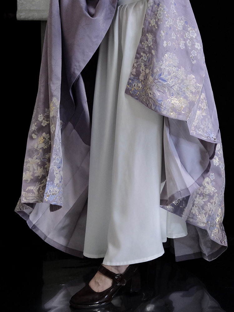 LUMINGXI 오리지널 HANFU 페티코트[속바지 및 레깅스 포함] 송나라에서 제작된 흰색 안감이 있는 한 요소 말 얼굴 스커트 데일리용