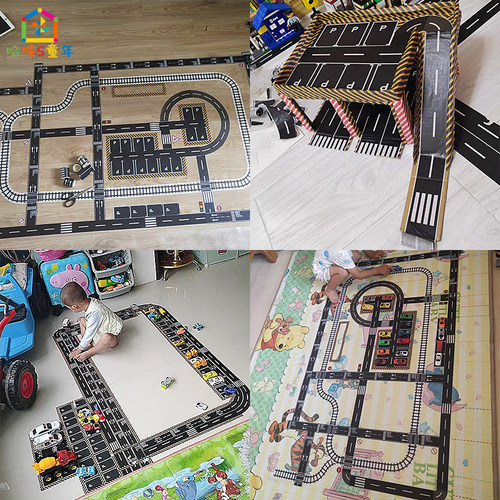儿童停车场DIY交通道路手工贴纸