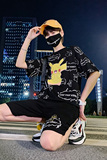 夏装青少年运动休闲帅气两件套短裤卡通短袖T恤套装男TZ265，男装T恤，电商A441