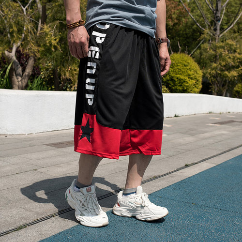 夏季宽松大裤衩 运动七分裤男 过膝篮球裤加肥加大码胖人肥佬短裤