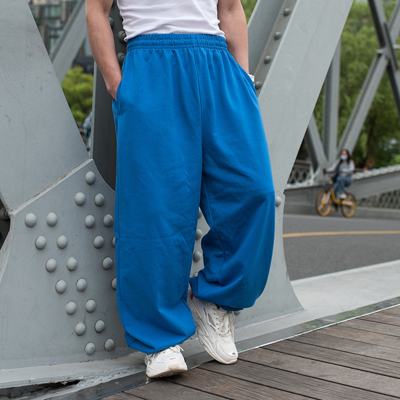 HIPHOP阔腿运动裤男大码 街舞篮球嘻哈卫裤 春秋毛圈棉男士长裤子