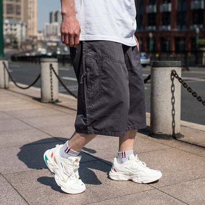 工装裤嘻哈宽松潮男胖子大码