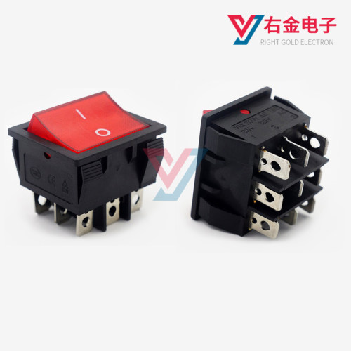 船型开关红色带灯翘板16a电流