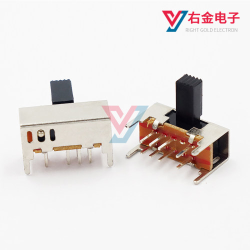 SK23D05 3档卧式拨动开关 8脚侧柄带固定脚音响功放开关 左三右一