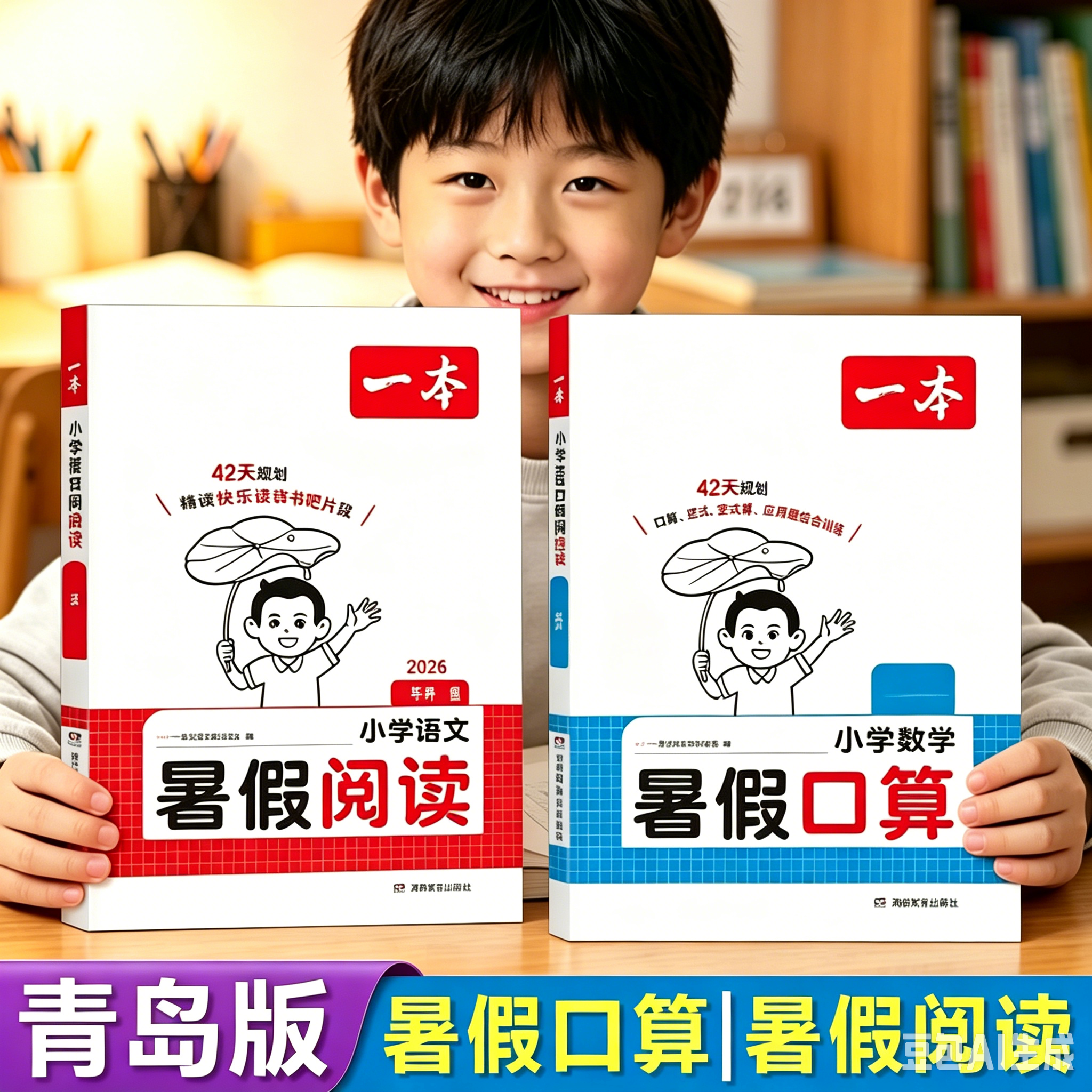 青岛版 一本暑假衔接口算题同步阅读理解练字帖小学语文数学英语暑假作业专项计算训练习题一年级升二年级升三升四升五升六年级