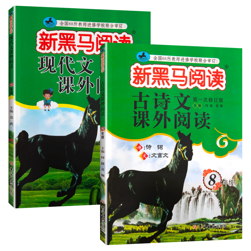 新黑马阅读丛书现代文阅读古诗文阅读八年级 初中生8年级教辅阅读类练习册辅导用书含参考答案