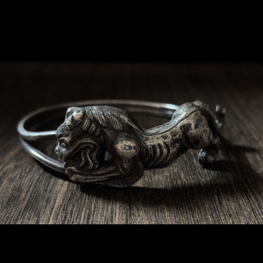 霸气男款银手镯传统老手艺