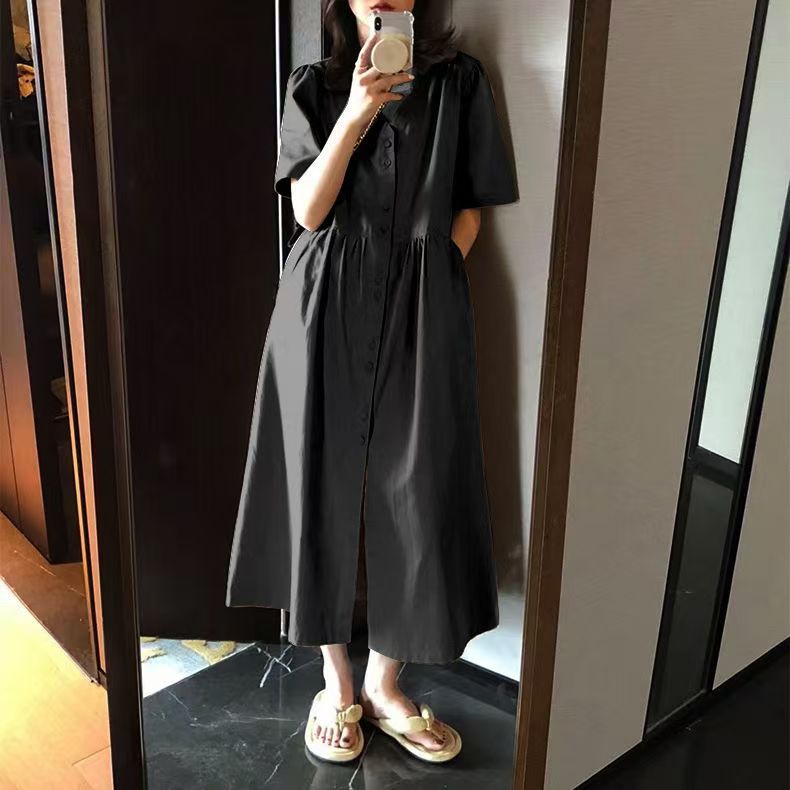 气质法式长裙桔梗连衣裙女