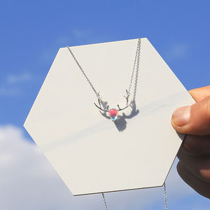 s925纯银五彩麋鹿项链