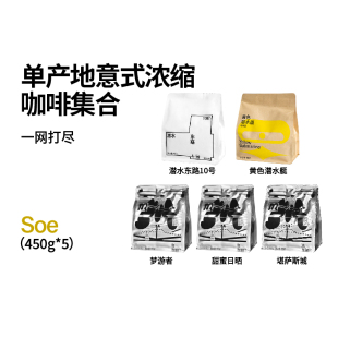 浓缩咖啡豆组合量贩装 治光师 原产地风味特征SOE意式 450g 5款