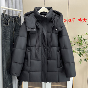加肥加大胖mm宽松保暖棉服外套 韩版 300斤特大码 连帽棉衣女240冬季