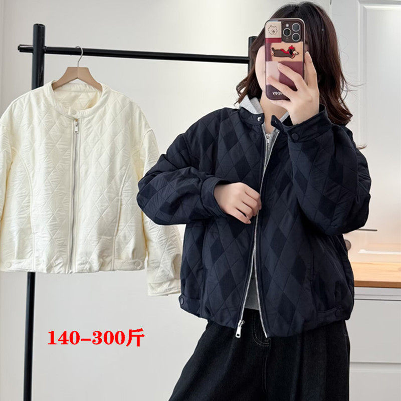 特大码冬季时尚连帽棉服外套女冬