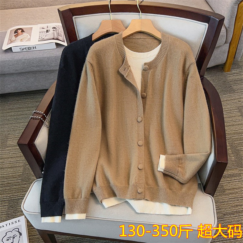 特大码秋冬针织衫毛衣女韩版长袖