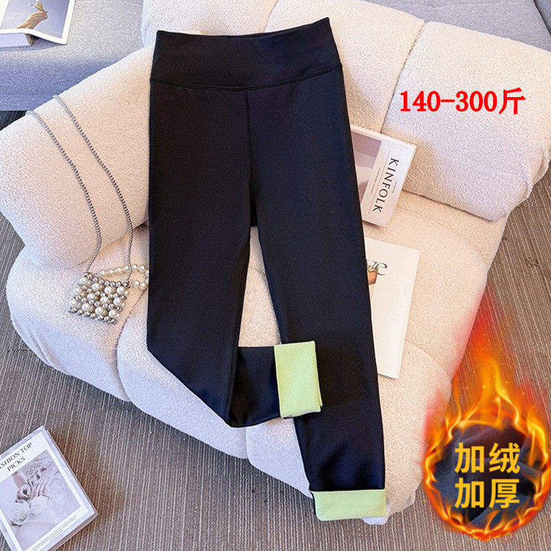 300斤外穿打底裤女冬季加绒加厚铅笔裤胖mm特大码高腰弹力芭比裤