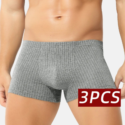 3PCS Boxer Briefs Mens Underwear Men Pack Soft Cotton 内裤男