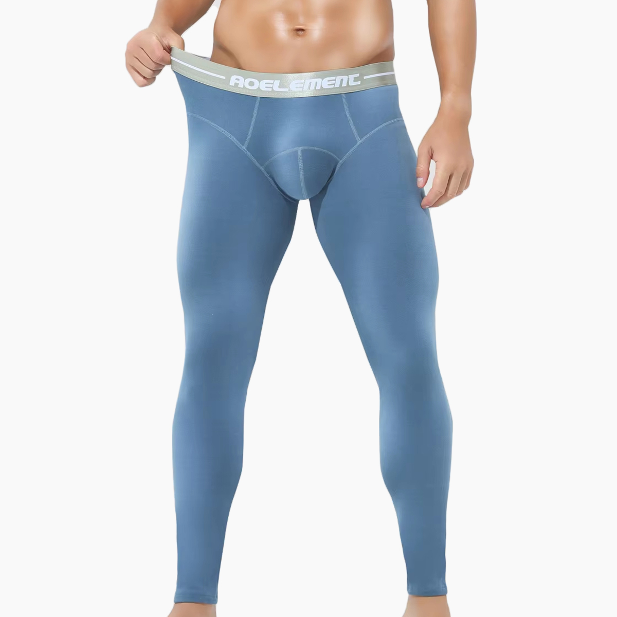 Mens Long Warm Lined Underwear Pants Cold Base Layer Legging