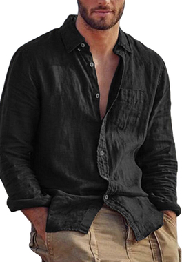 Cotton Linen Vintage Men's Shirt Loose Fit Casual Cardigan