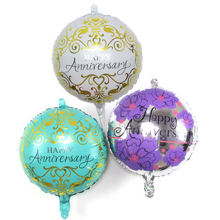 新款18英寸周年庆铝膜气球anniversary铝箔氦气球结婚纪念日装饰