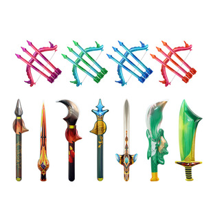 创意主题儿童打斗兵器造型卡通铝膜玩具气球宝剑砍刀青龙偃月刀枪