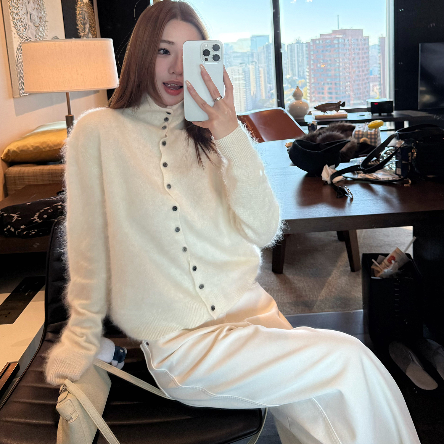 uuyeii100%绵羊毛拉毛毛衣