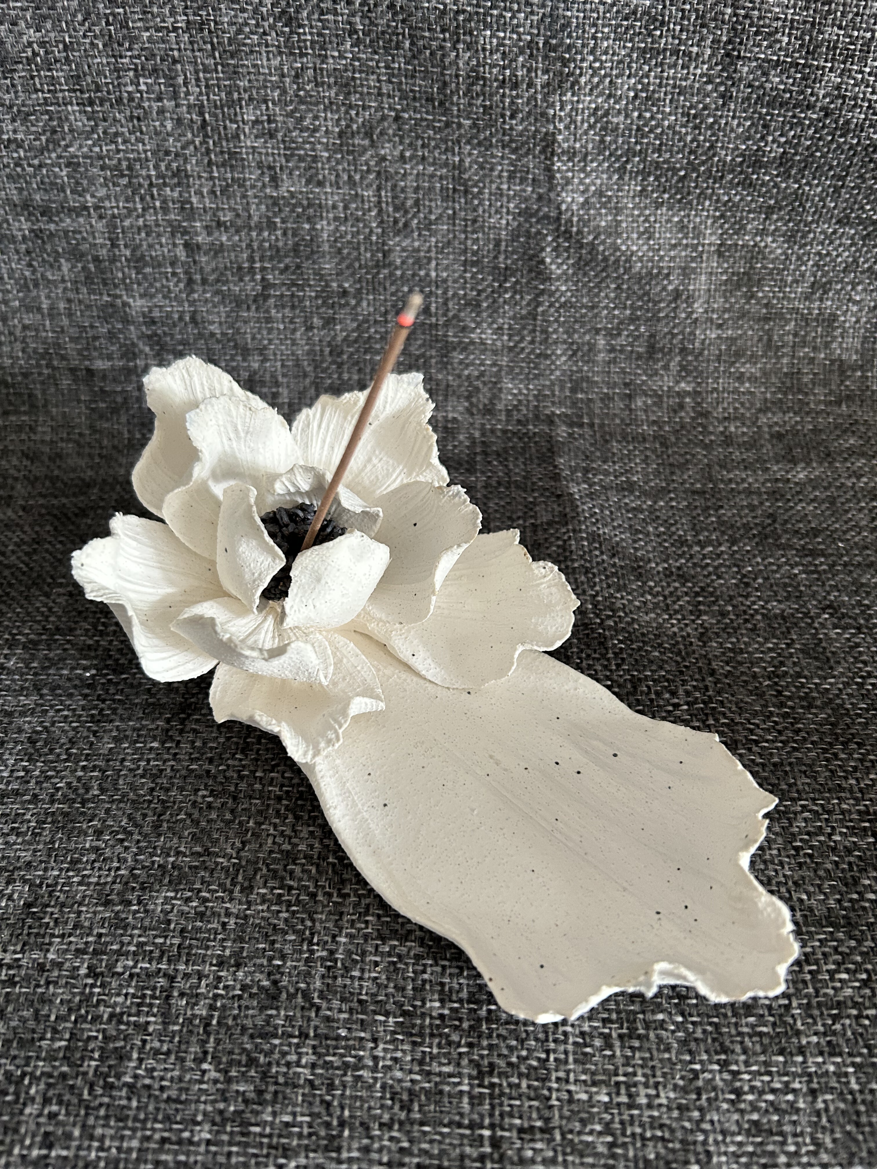 景德镇非遗手工捏花陶瓷牡丹花粗陶香插线香扩香