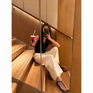 纯色显瘦休闲百搭口袋防晒裤 自由呼吸 子 ASLEE