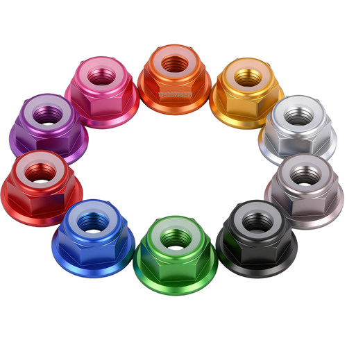 【可开发票】彩色铝合金法兰螺母