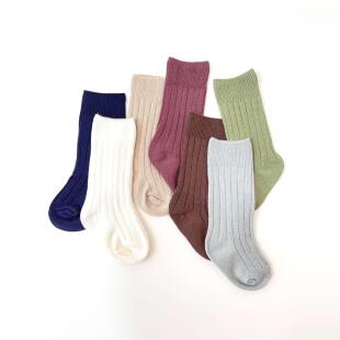 呱呱baby婴儿袜子纯色加厚保暖宝宝防滑地板袜男童女童ins中筒袜