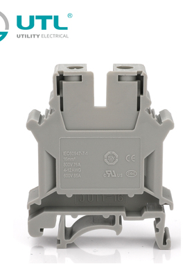 尤提乐UTL JUT JUT1 JUT1-16导轨端子 灰色大电流导轨端子