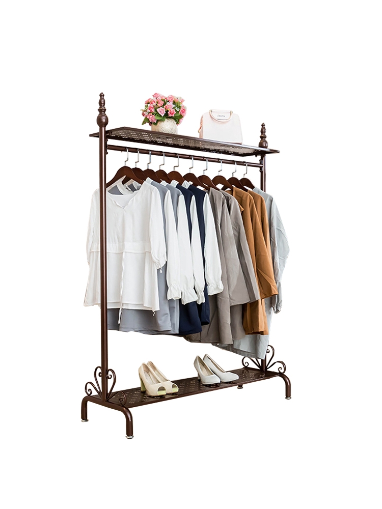 晾衣架落地单杆式家用卧室置衣架室内阳台铁晒衣架房间挂衣服架子