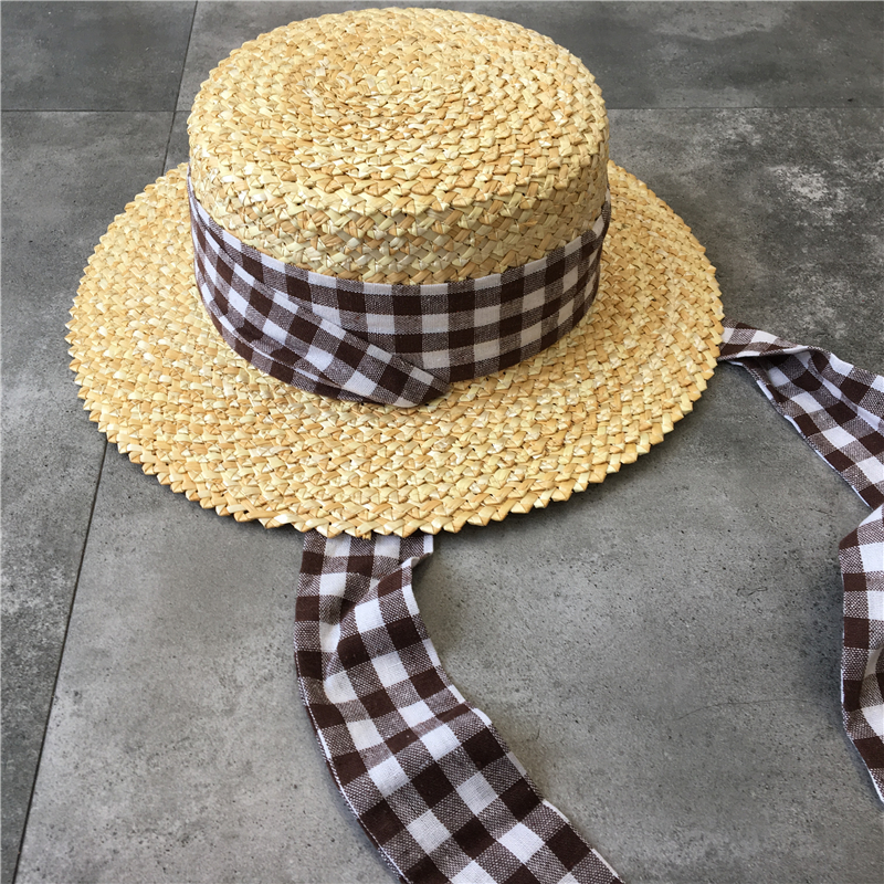 草帽绑带女百搭平檐夏季