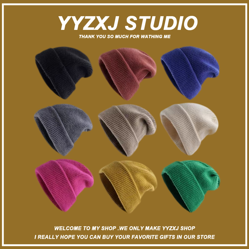 大头围冷帽女秋冬重磅高品质堆堆帽大码大号针织毛线帽户外护耳