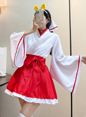 动漫妖狐x仆SS白鬼院凛凛蝶返祖巫女和服cosplay全套女装一件代发