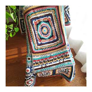 现货 手工编织钩织皮罗特风格毛毯休闲毯盖毯空调毯盖巾布重手工