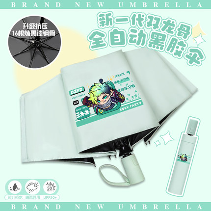 蛋仔逃出惊魂夜晴雨伞瓦格纳伊文二次元游戏学生卡通黑胶自动伞
