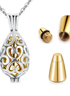 跨境爆款不锈钢骨灰火葬珠宝莲花骨灰吊坠项链宠物骨灰盒纪念首饰