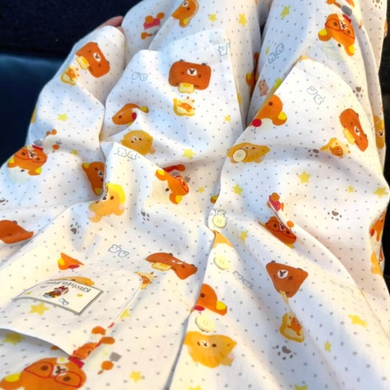 侘町睡衣女2025新款纯棉休闲波点轻松熊可外穿秋冬翻领卡通家居服