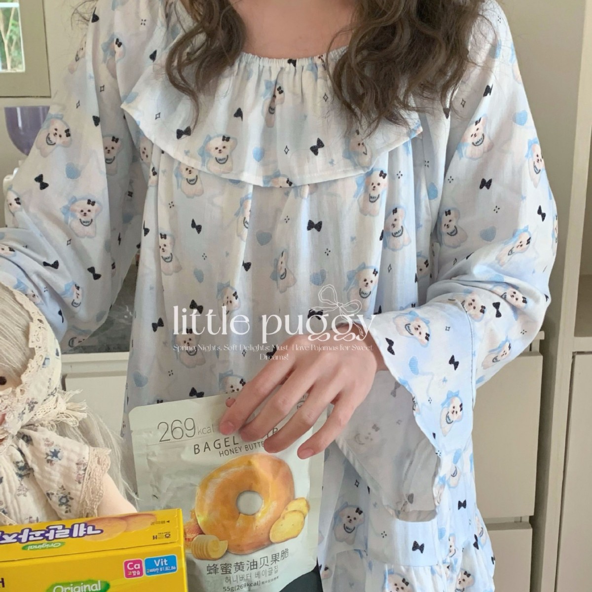 侘町2025新款双层puggy柔软棉纱春秋款可外穿狗狗家居服睡衣套装