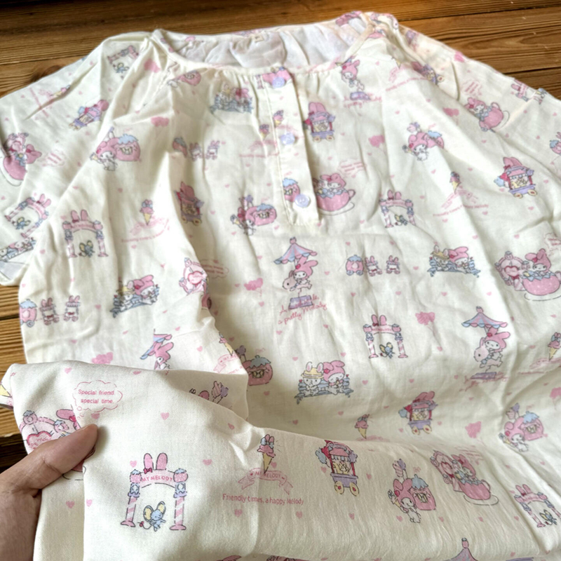 侘町2025新款美乐蒂纯棉短袖圆领睡裙女夏天卡通可外穿家居服夏款