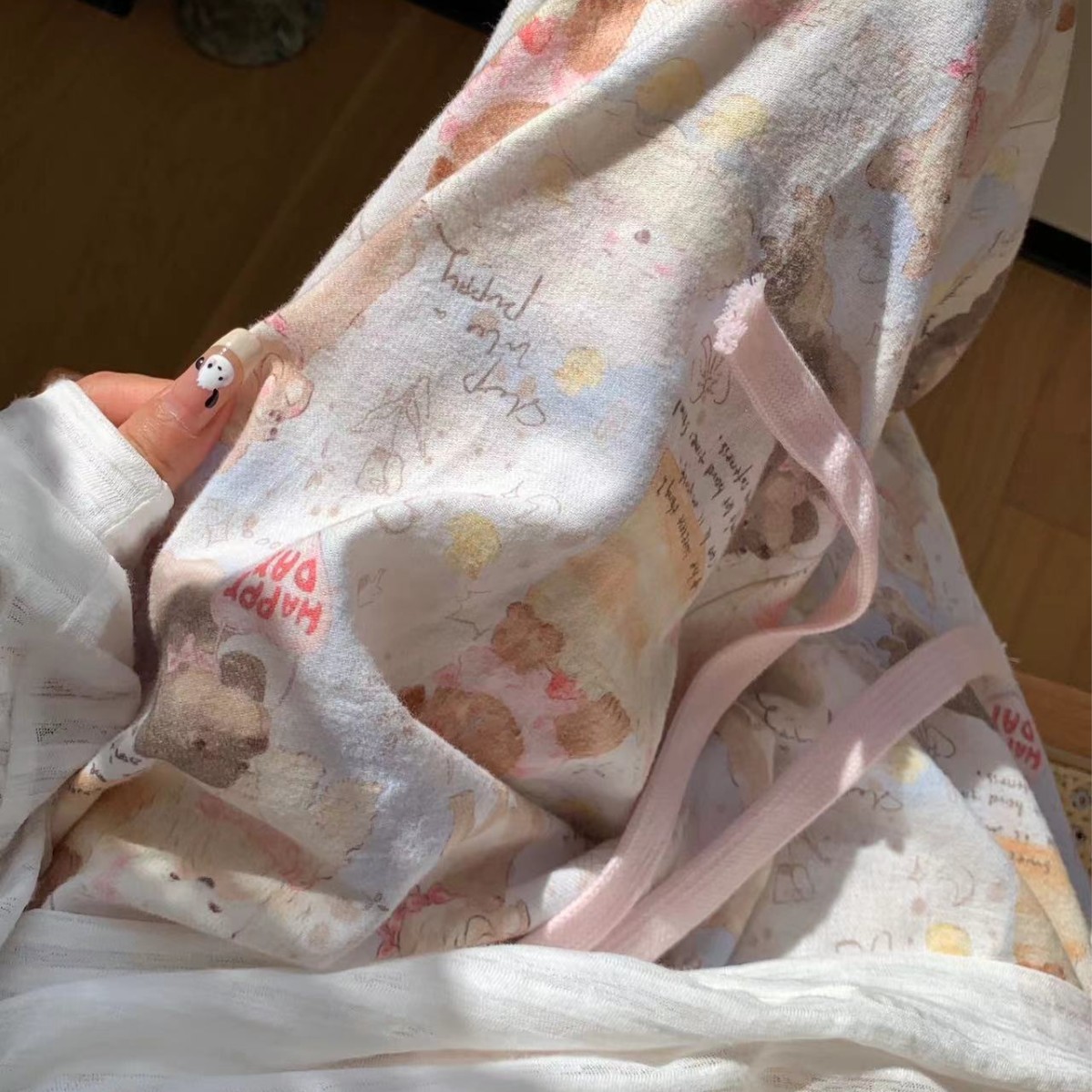 侘町2025新款狗狗乐园全棉磨毛睡裤可爱宽松舒适长裤家居裤可外穿