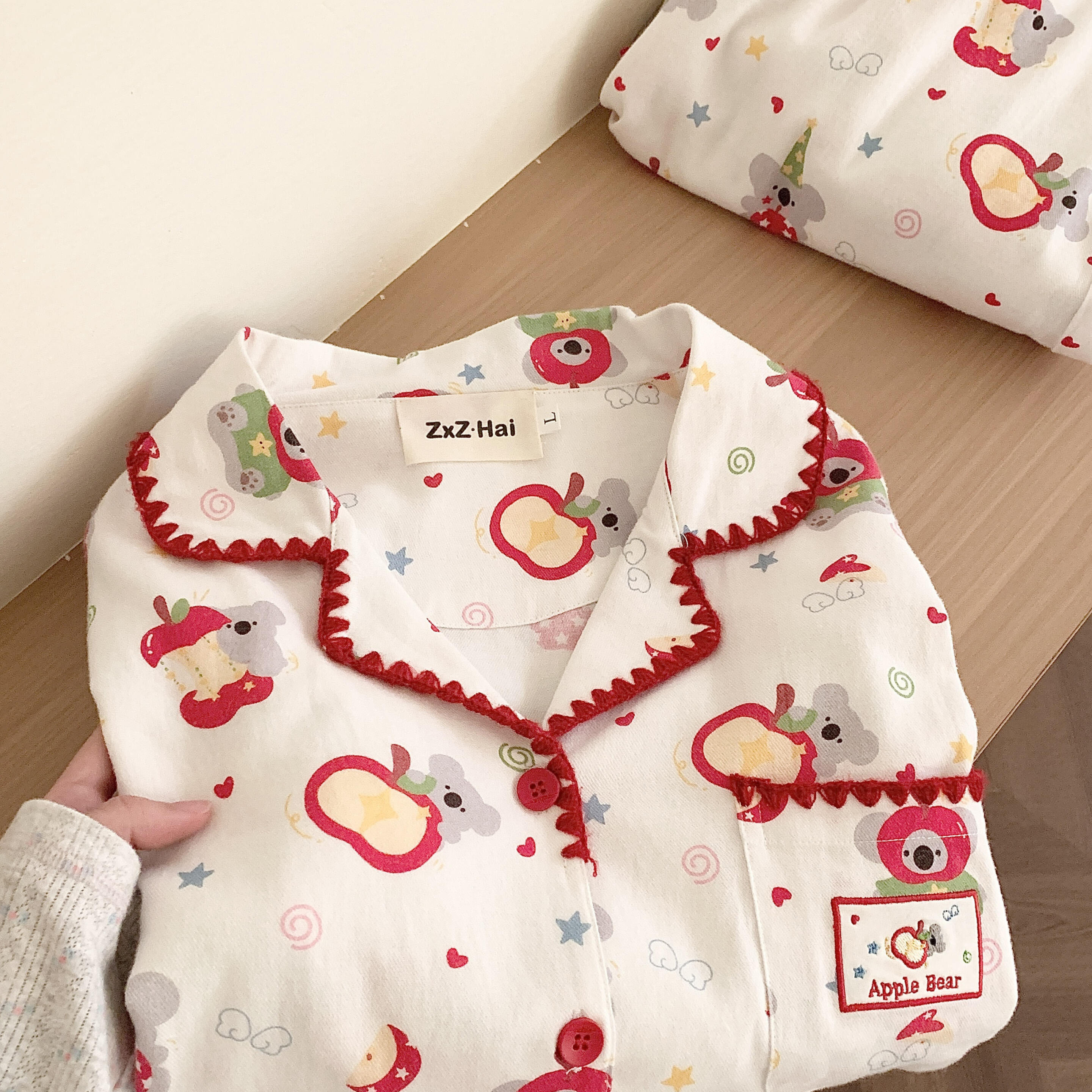 侘町2026春秋新款开衫卡通苹果星星考拉纯棉休闲睡衣女舒适家居服,女士内衣/男士内衣/家居服,睡衣/家居服套装,淘宝优惠券,粉丝福利购,淘宝优惠卷