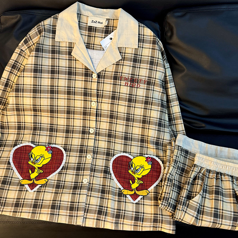 侘町2024新款tweetybird老钱风纯棉长袖睡衣女春秋季家居服套装