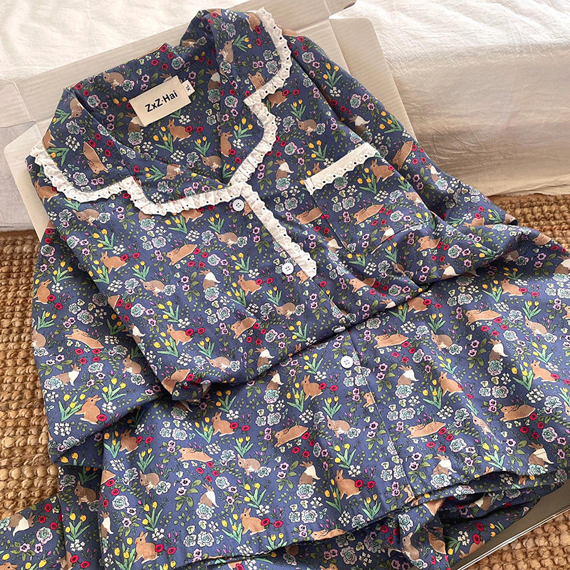 侘町2025年新款卡通森系兔兔长袖睡衣女春秋款可外穿家居服套装,女士内衣/男士内衣/家居服,睡衣/家居服套装,淘宝优惠券,粉丝福利购,淘宝优惠卷