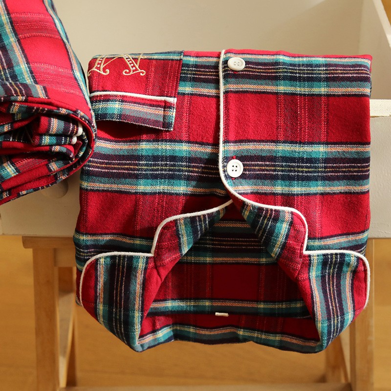 侘町2025新款秋冬季纯棉磨毛圣诞节氛围感女士复古宽松家居服套装