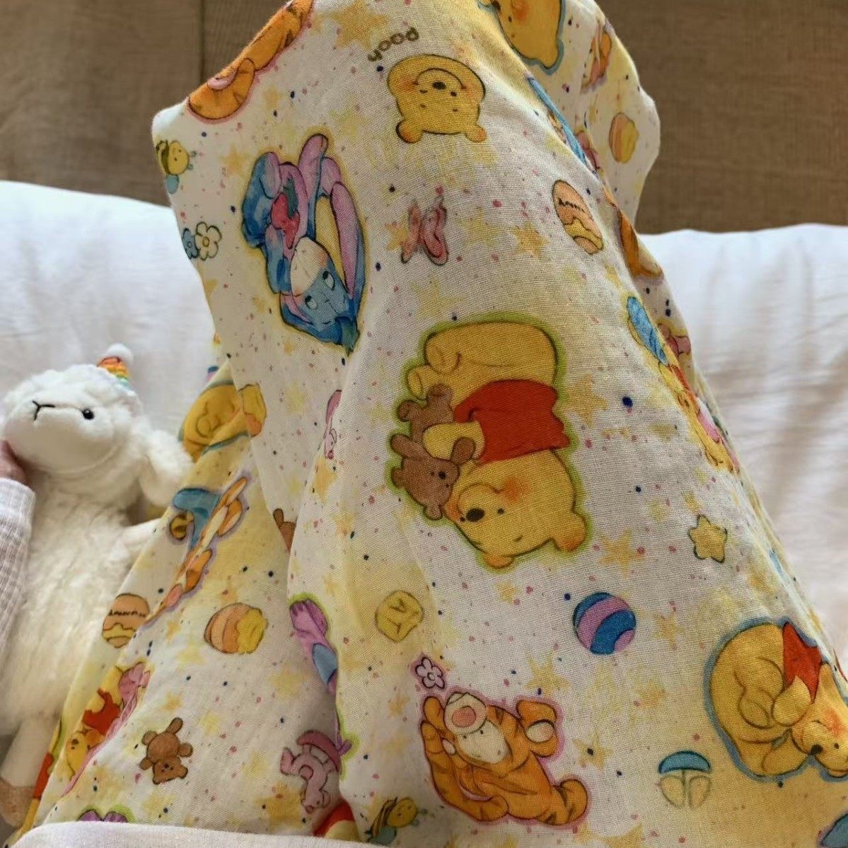 侘町2025新款蜜罐小熊可爱卡通全棉双层纱布长裤可外穿居家遛弯,女士内衣/男士内衣/家居服,睡衣/家居服套装,淘宝优惠券,粉丝福利购,淘宝优惠卷