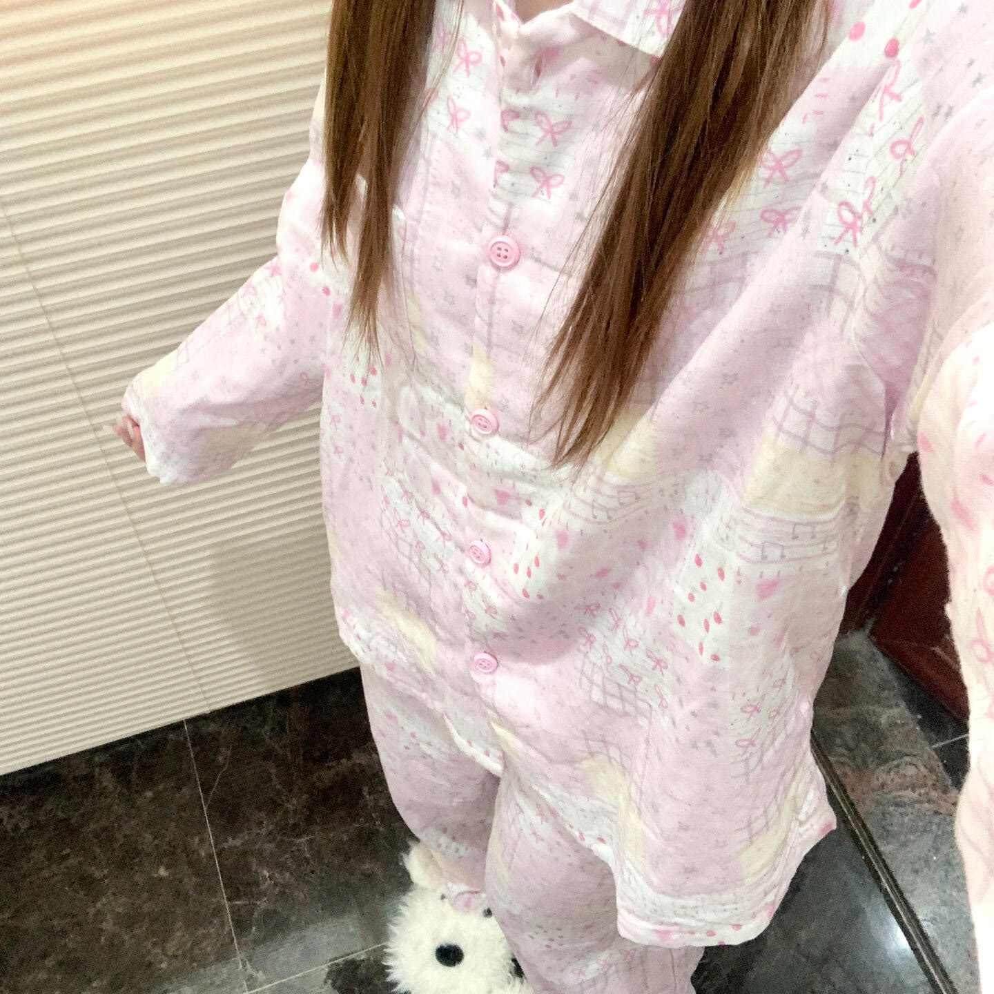 侘町2025新款甜心少女纯棉双纱秋季翻领裤长袖睡衣套装甜美家居服