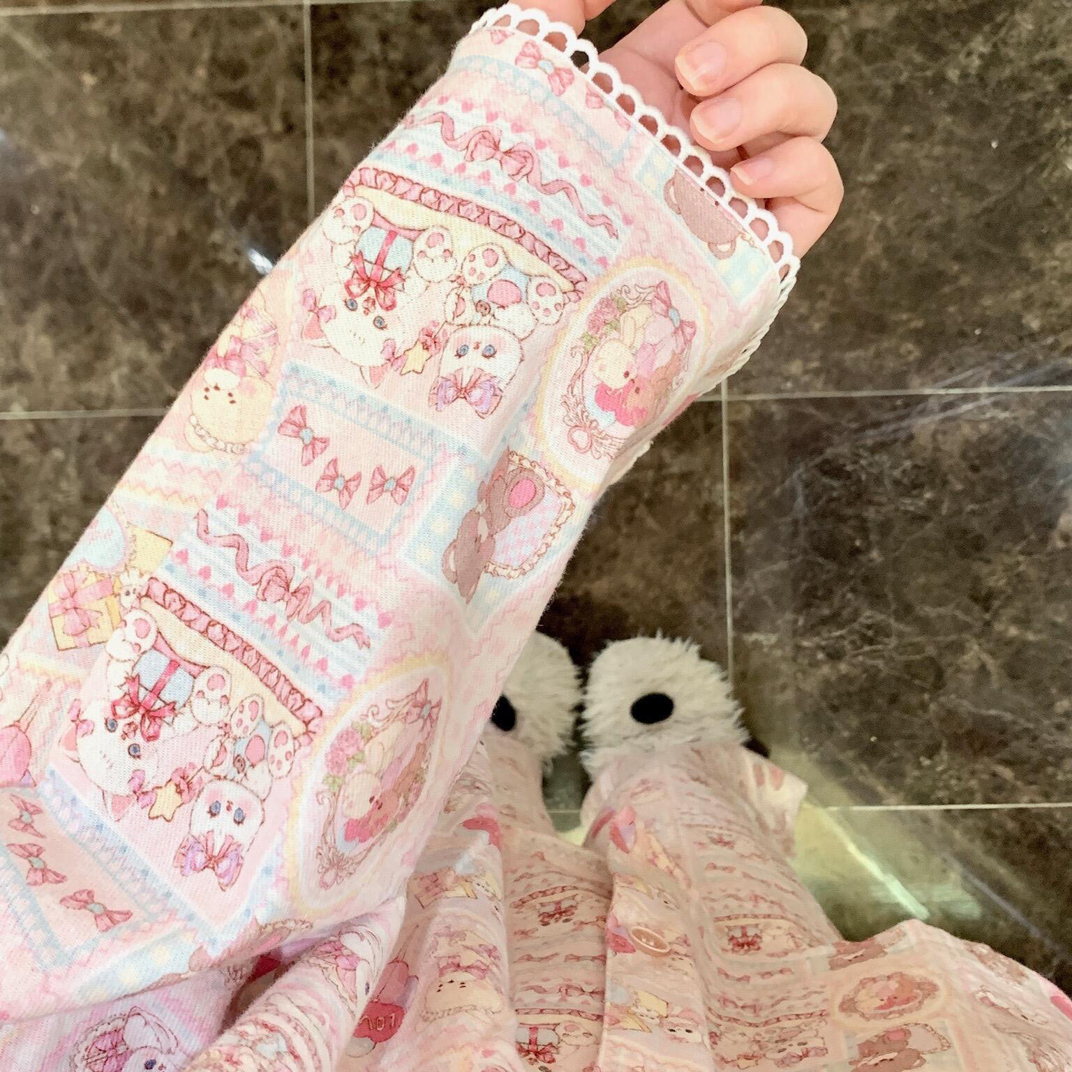 侘町2025新款粉色萝莉甜梦屋纯棉磨毛宽松韩系卡通家居服阔腿版型