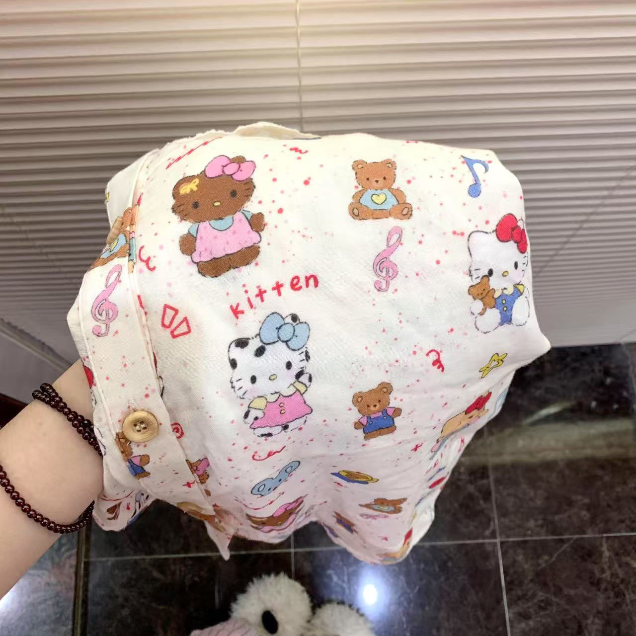 侘町2025卡通家居服新款复古凯蒂猫春秋季长袖休闲女纯棉睡衣套装